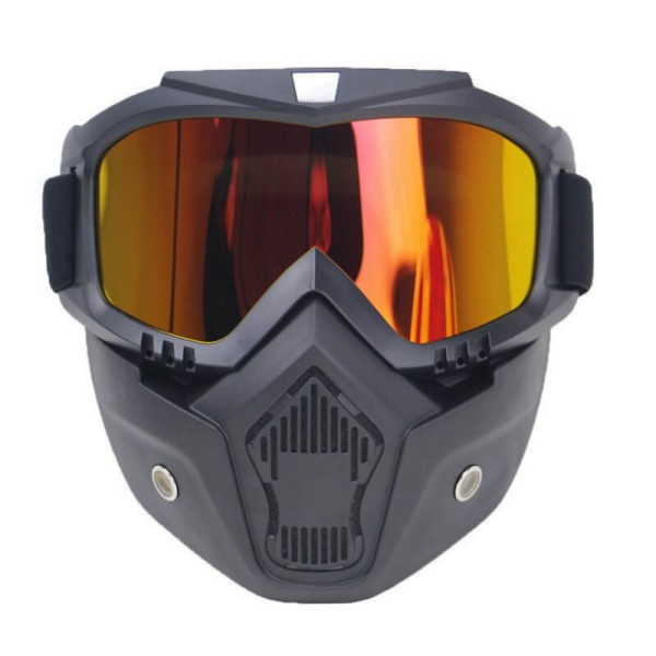 Masca protectie fata din plastic dur + ochelari ski, lentila multicolora, model MD04